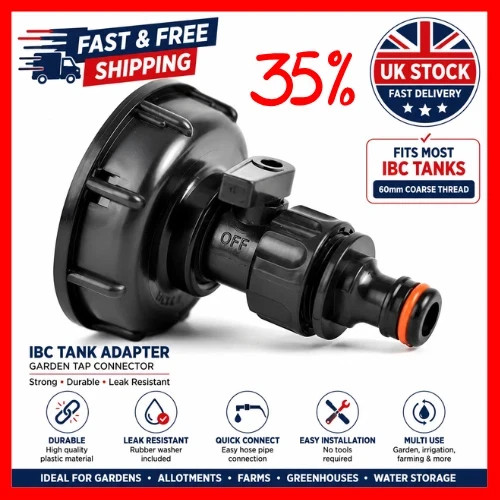 Ibc tank adaptor connector - connector, to